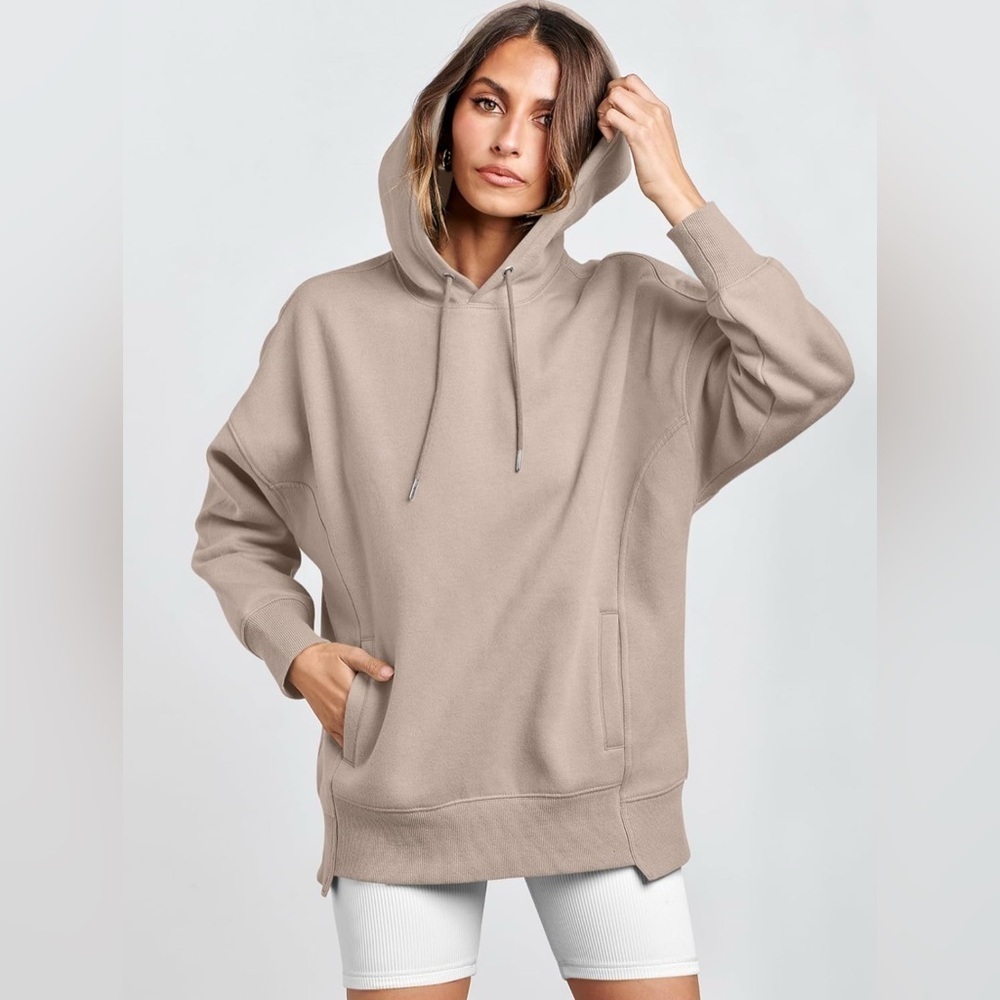 ANRABESS Womens Oversized Hoodies Sweatshirts Fleece Pullover Blush Size Large - Picture 3 of 14